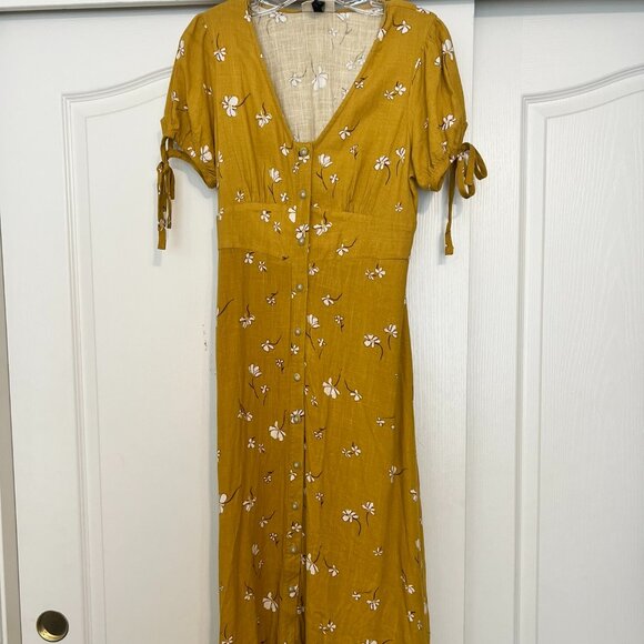 Universal Thread - Yellow Button Down Floral Sundress - Size Small - Worn Once - Picture 1 of 5
